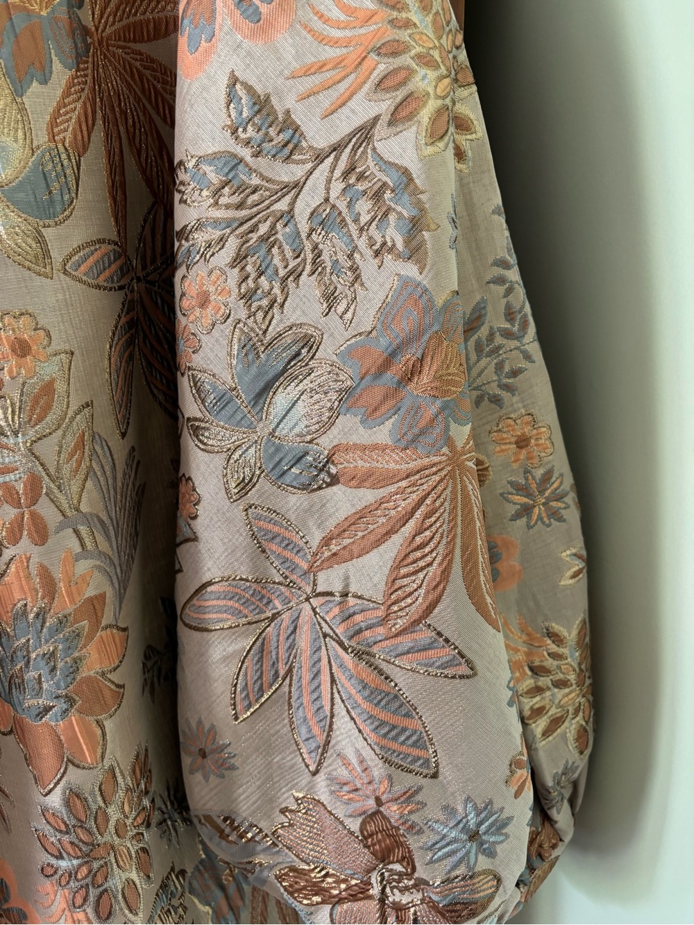 Boho Floral Mini Dress in Soft Beige and Pastel Prints - Picture 13 of 15